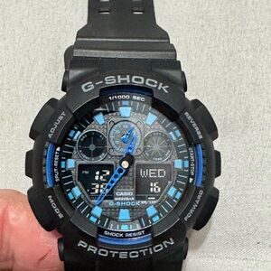 G-Shock Dual Display Black and Blue Watch